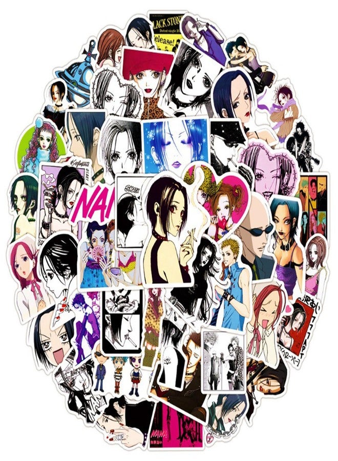 Cannity 50PCS Nana Stickres for Kids Teens Anime Stickers for Water Bottles Laptop Luggage Waterproof Vinyl Decals Reward Stickers(White) - Image 1